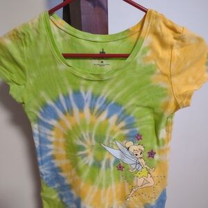 Disney Tinkerbell Spiral Tie-Dye Shirt - Green and Yellow